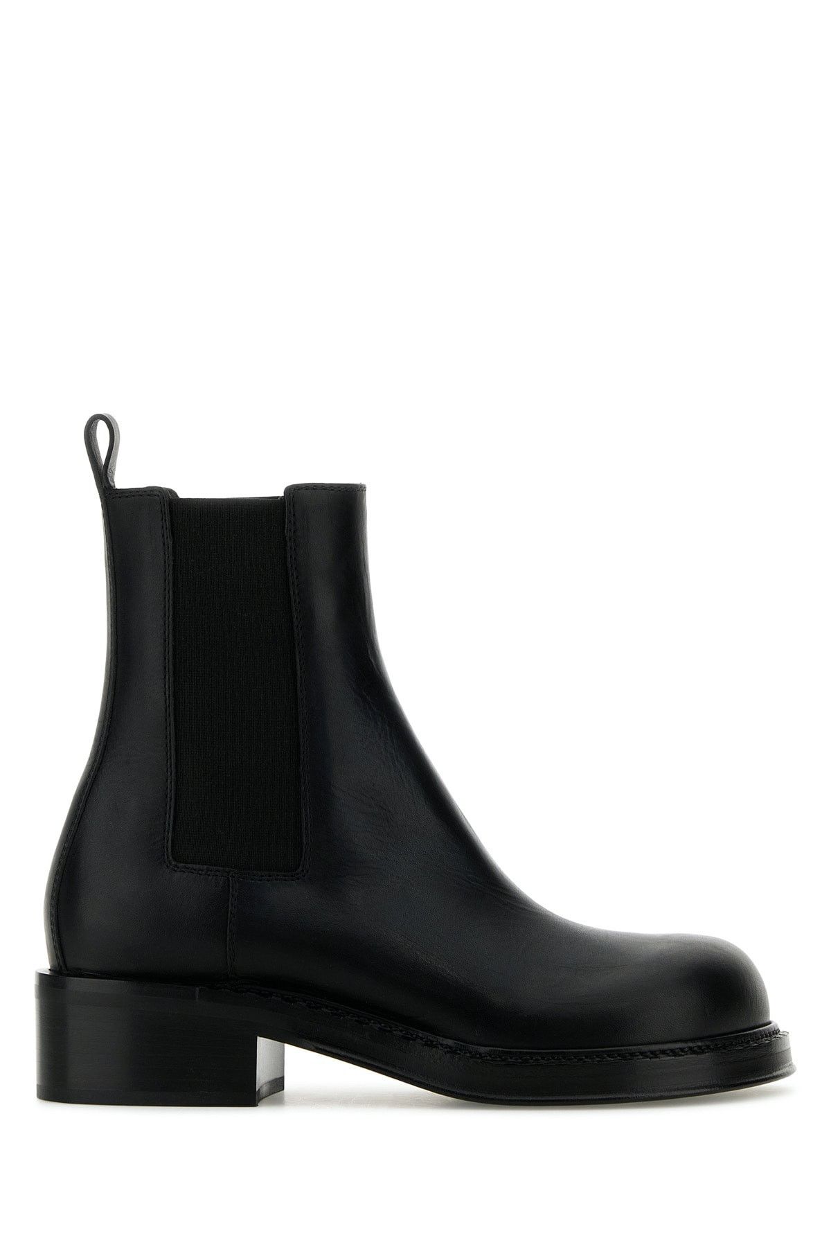 Black Leather Cliff Ankle Boots