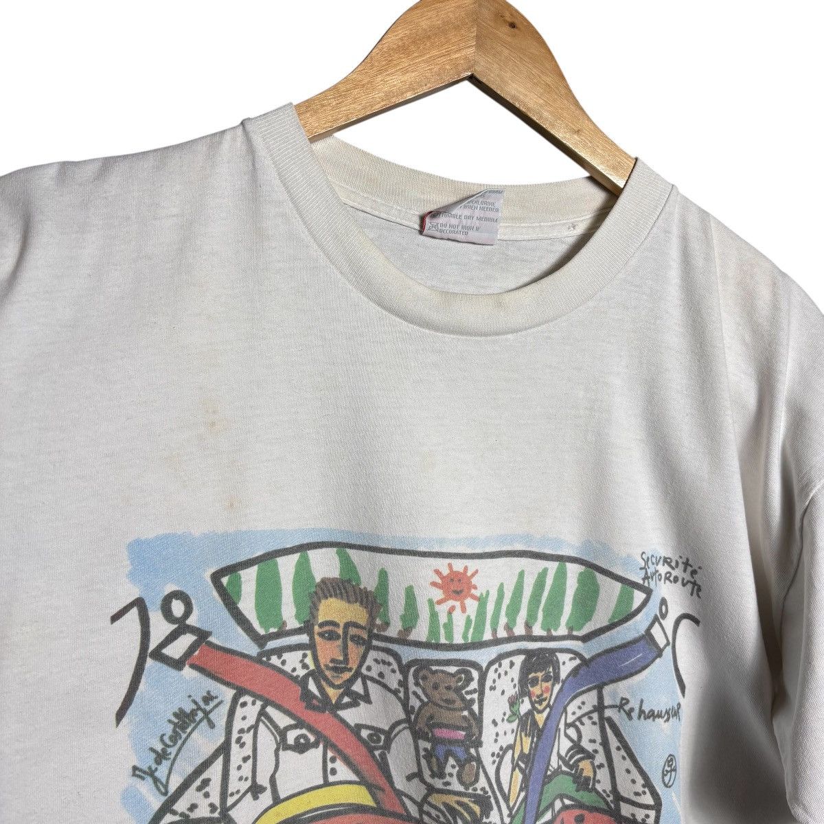 Vintage Vintage 90s Assecar Securite Autoroute Driving Graphic Tee Size US XL / EU 56 / 4 - 7 Thumbnail