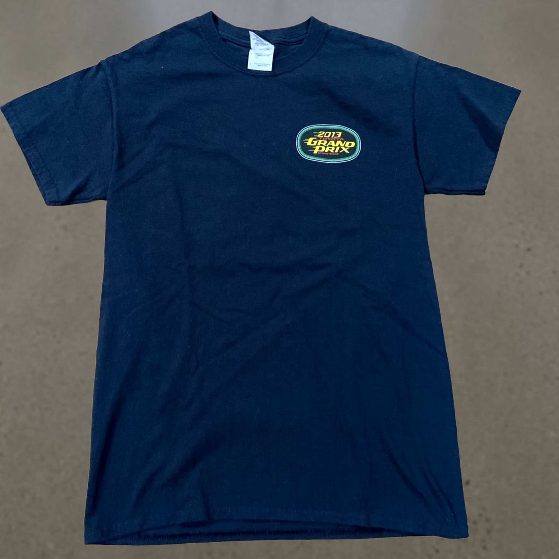 Gildan Toyota Grand Prix Long Beach 2013 Racing T Shirt Indy Cars Small Black T-Shirt Men Regular Short Sleeve Crew Neck Graphic Print Gildan Cotton Size US S / EU 44-46 / 1 - 1 Thumbnail