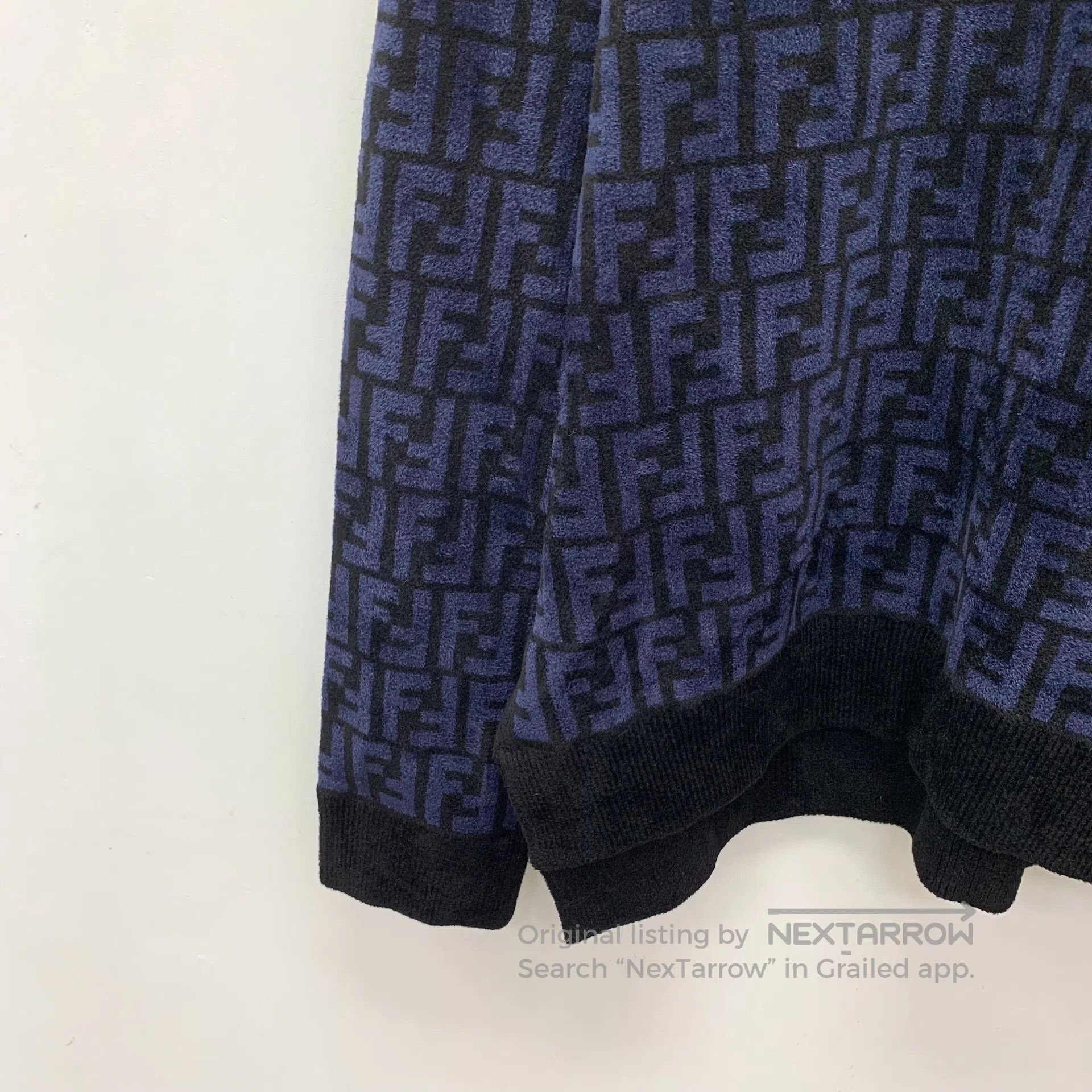 Fendi FENDI Dark blue double F full print round neck long sleeve Size US XS / EU 42 / 0 - 4 Thumbnail