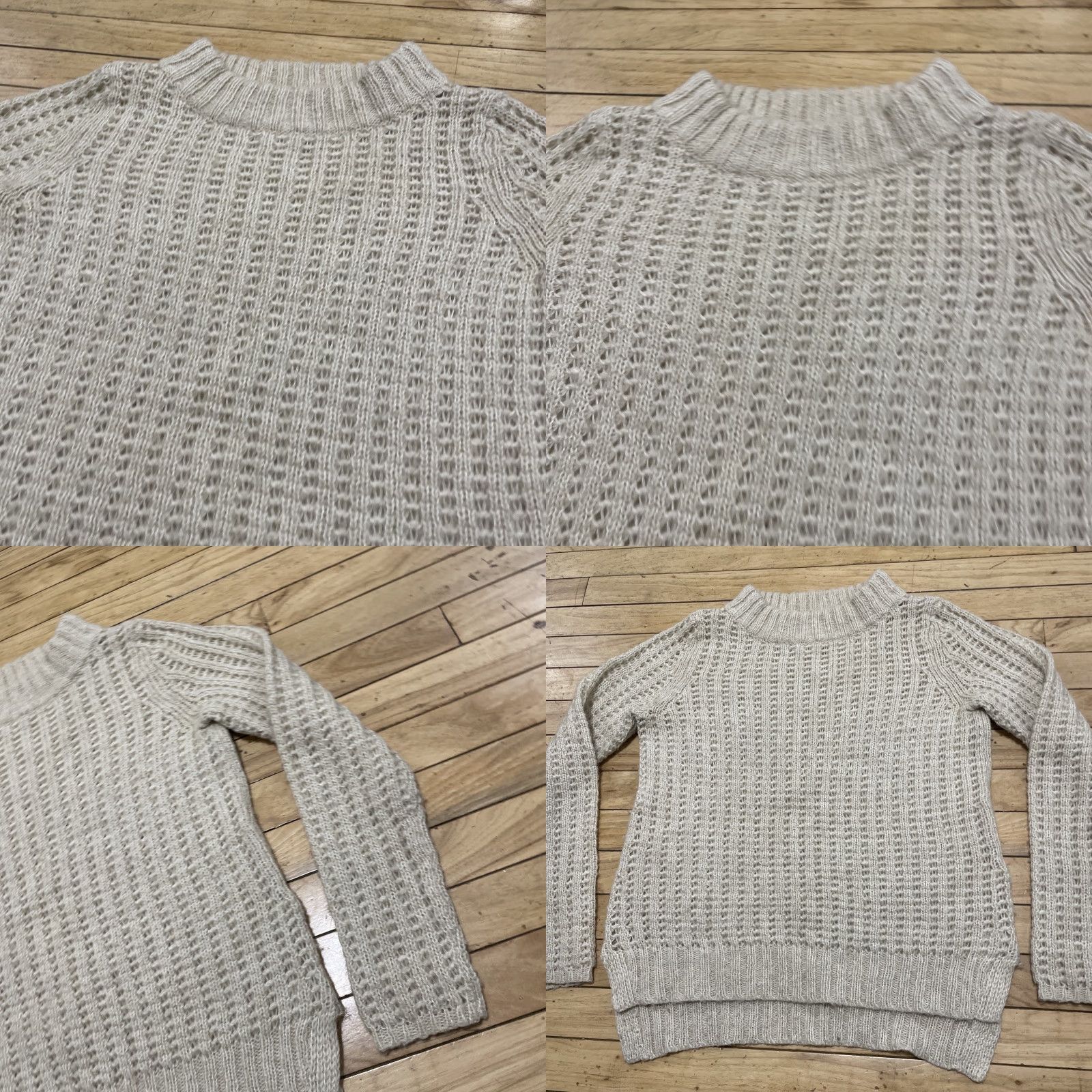 Vintage VINTAGE Field Flower Wool Blend Sweater Women S Cream Brown Crochet Knit Boho Old Money Size S / US 4 / IT 40 - 10 Thumbnail