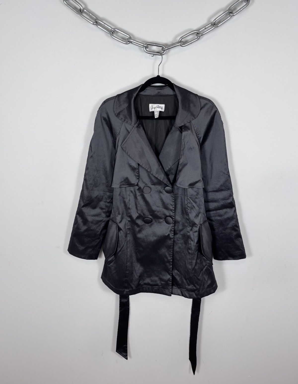 Joseph Ribkoff Joseph Ribkoff Women’s Belted Shiny Double Breasted Coat Size L / US 10 / IT 46 - 2 Thumbnail