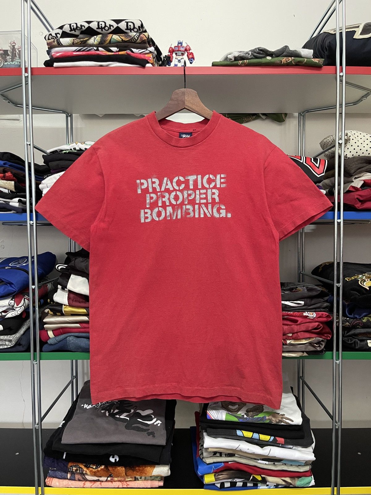 Stussy Vintage 90s Stussy Practice Proper Bombing Graphic Tee Size US M / EU 48-50 / 2 - 1 Thumbnail