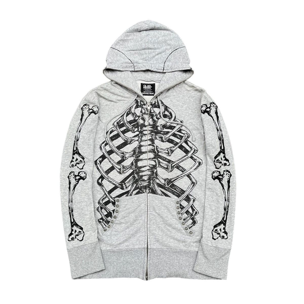 Seditionaries 2000s Glad News Skulls Skeleton Bone Full Zip Hoodie Lgb Goa Size US M / EU 48-50 / 2 - 8 Thumbnail