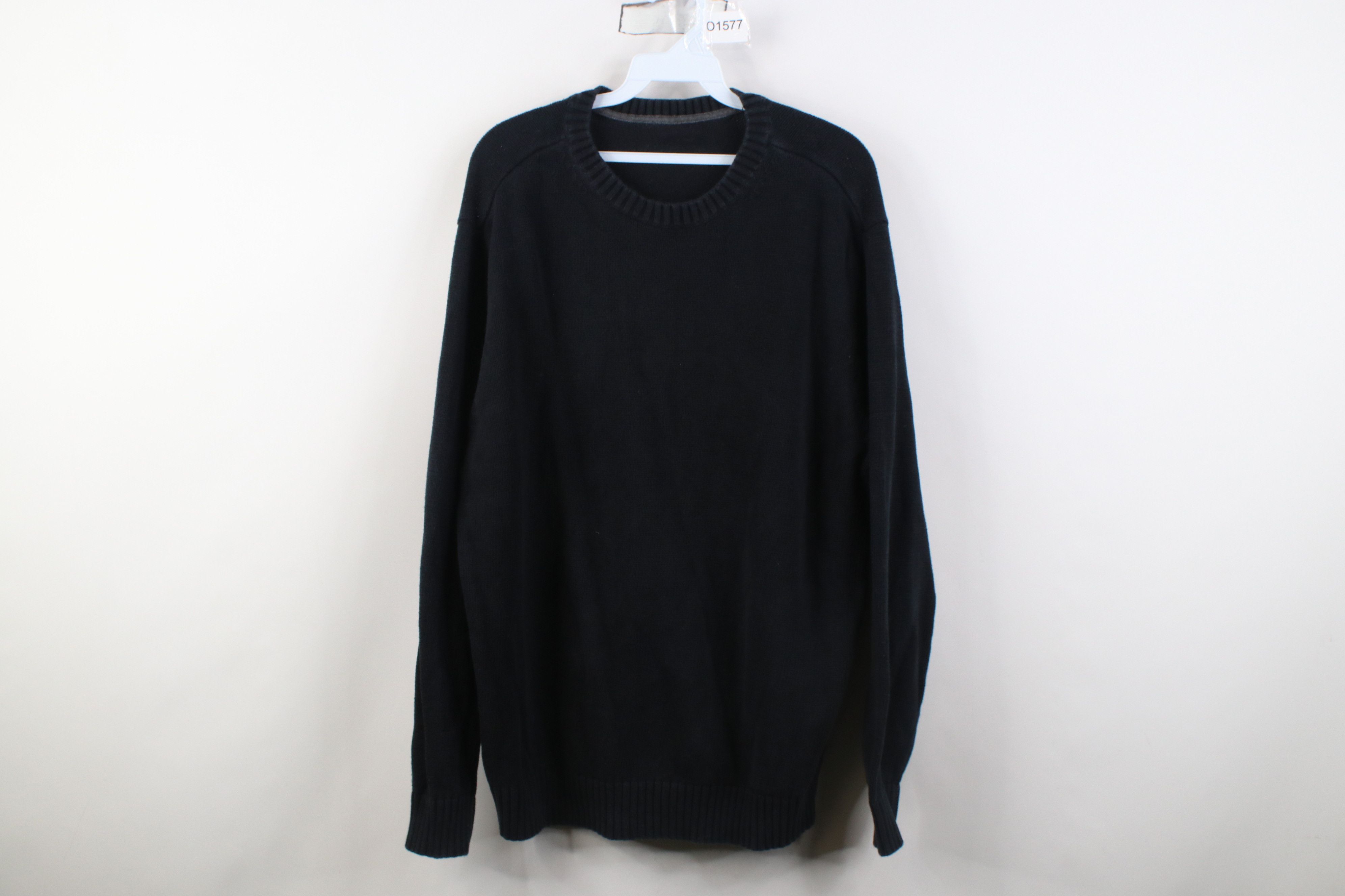 Vintage Vintage 90s Streetwear Blank Knit Crewneck Sweater Black Size US L / EU 52-54 / 3 - 1 Thumbnail