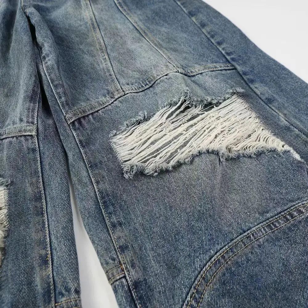 Japanese Brand × Jean Vintage loose casual ripped jeans Size US 33 - 3 Thumbnail