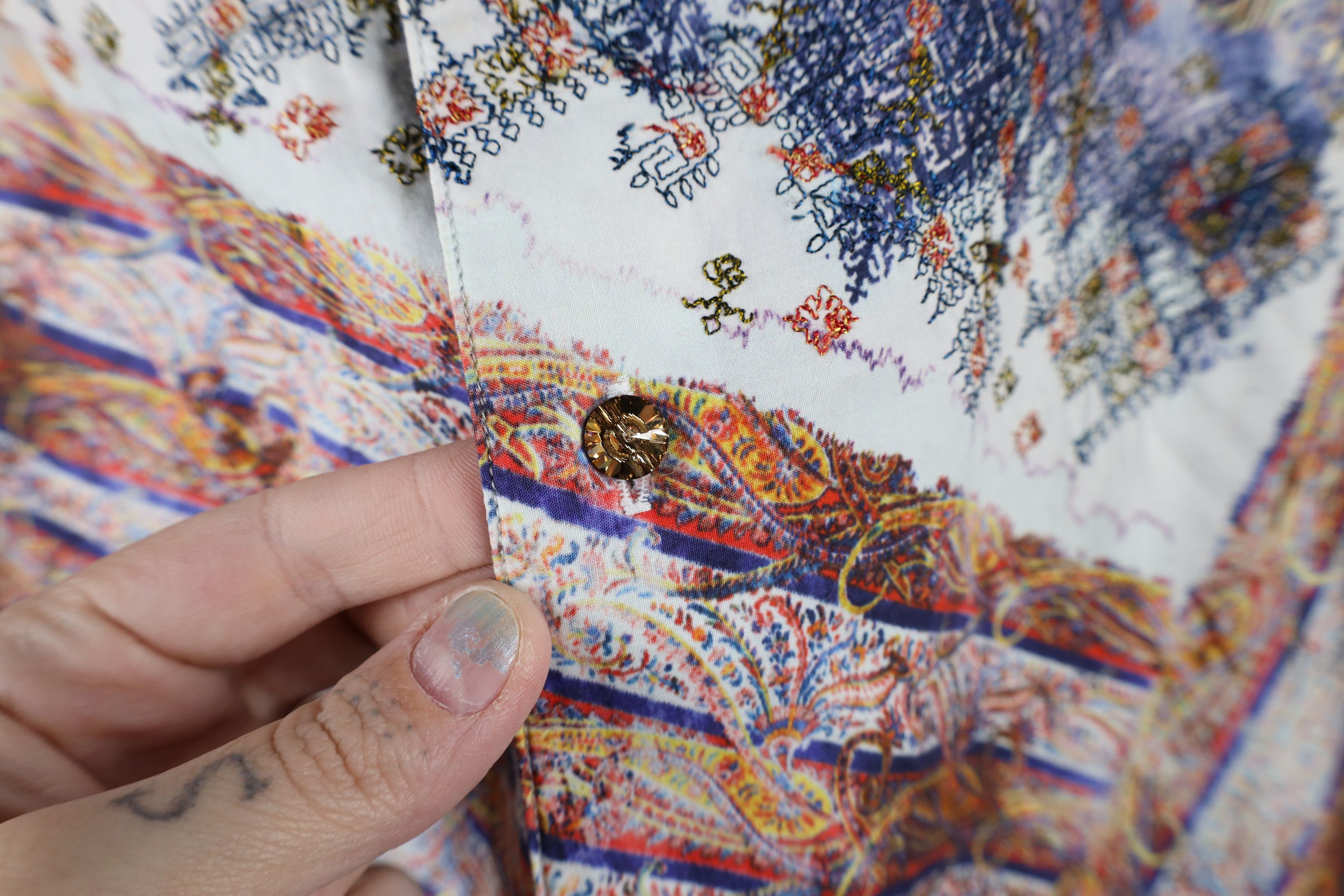 Robert Graham × Vintage Robert Graham Limited Edition Geometric Paisley Button Shirt Size XL / US 12-14 / IT 48-50 - 4 Thumbnail
