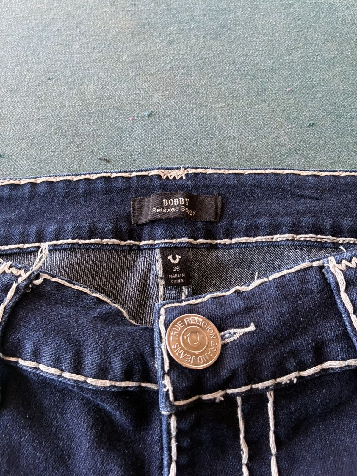 True Religion True Religion Navy Blue/White Stitching Men’s Size US 36 / EU 52 - 2 Thumbnail