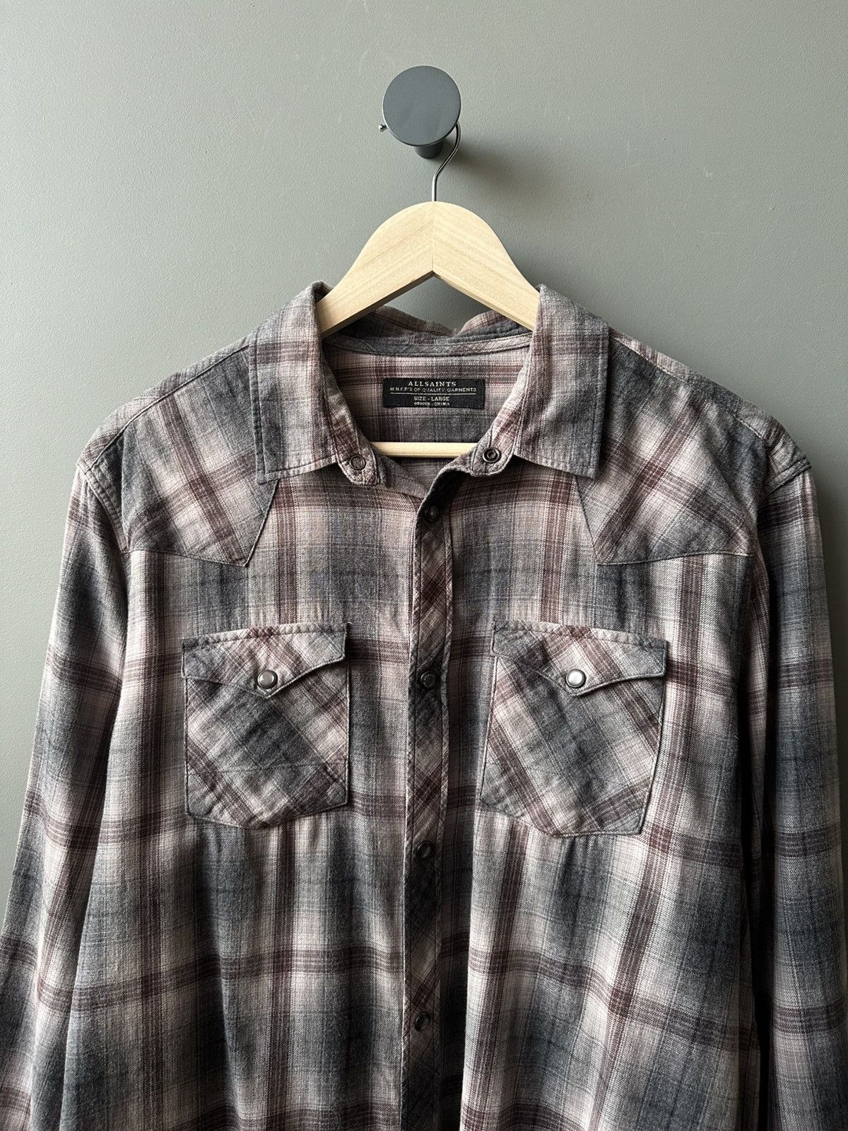 Allsaints All Saints Western Check Plateau LS Shirt Size L Size US L / EU 52-54 / 3 - 2 Thumbnail
