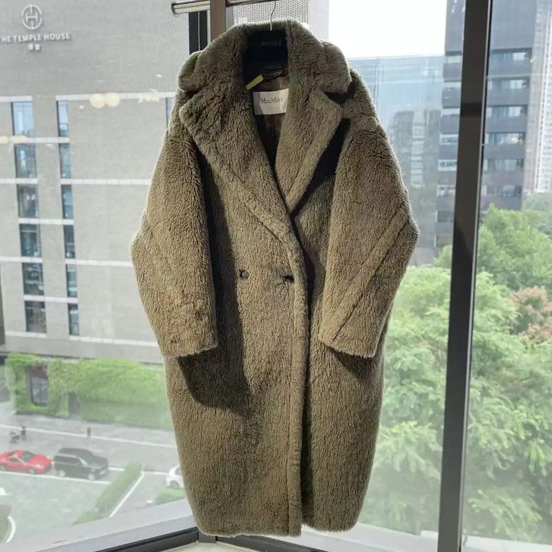 MaxMara Cozy Olive Alpaca Wool Coat 0089