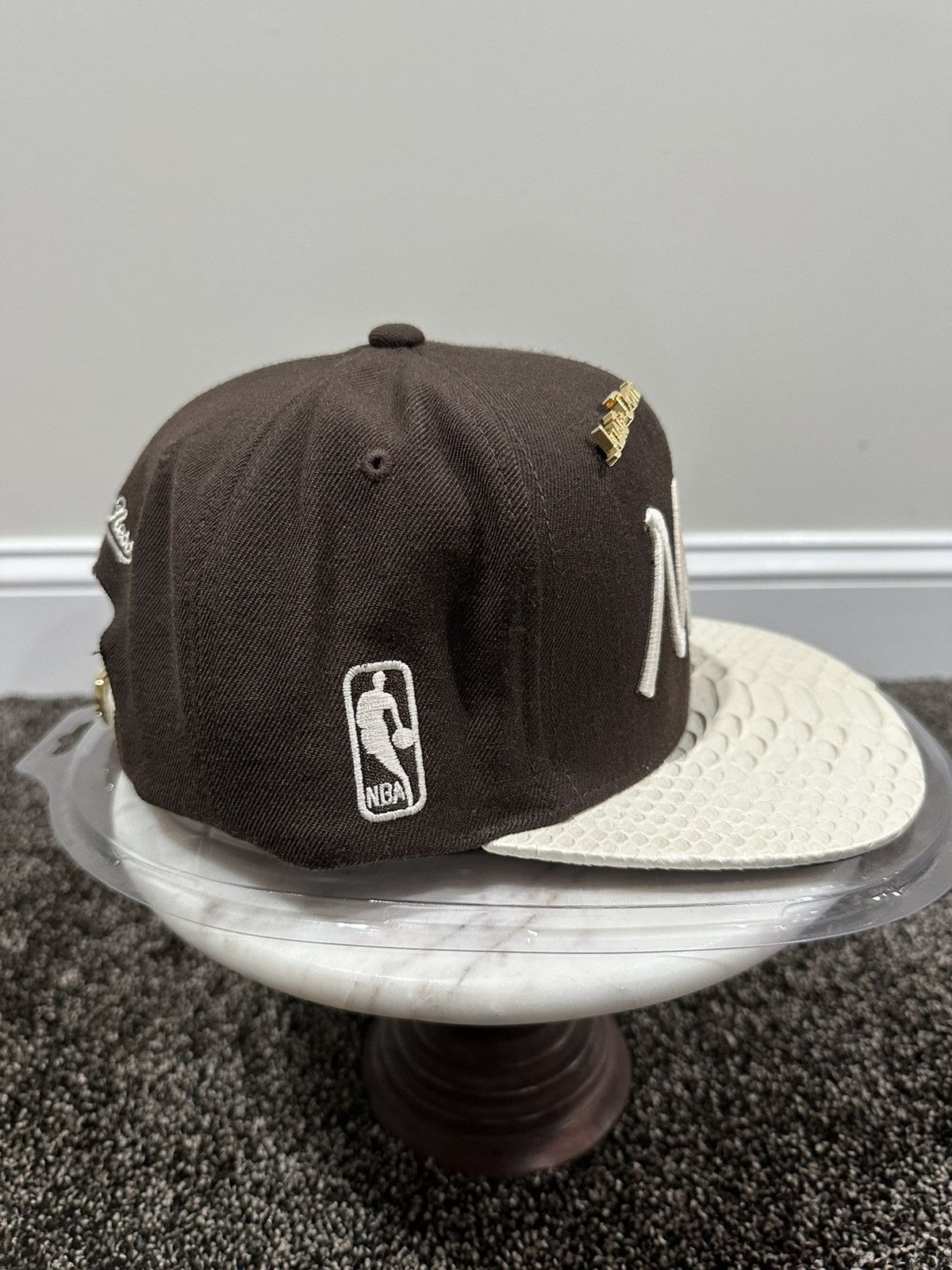 Just Don Just Don x Mitchell & Ness NBA Brown / White Python Hat Size ONE SIZE - 4 Thumbnail