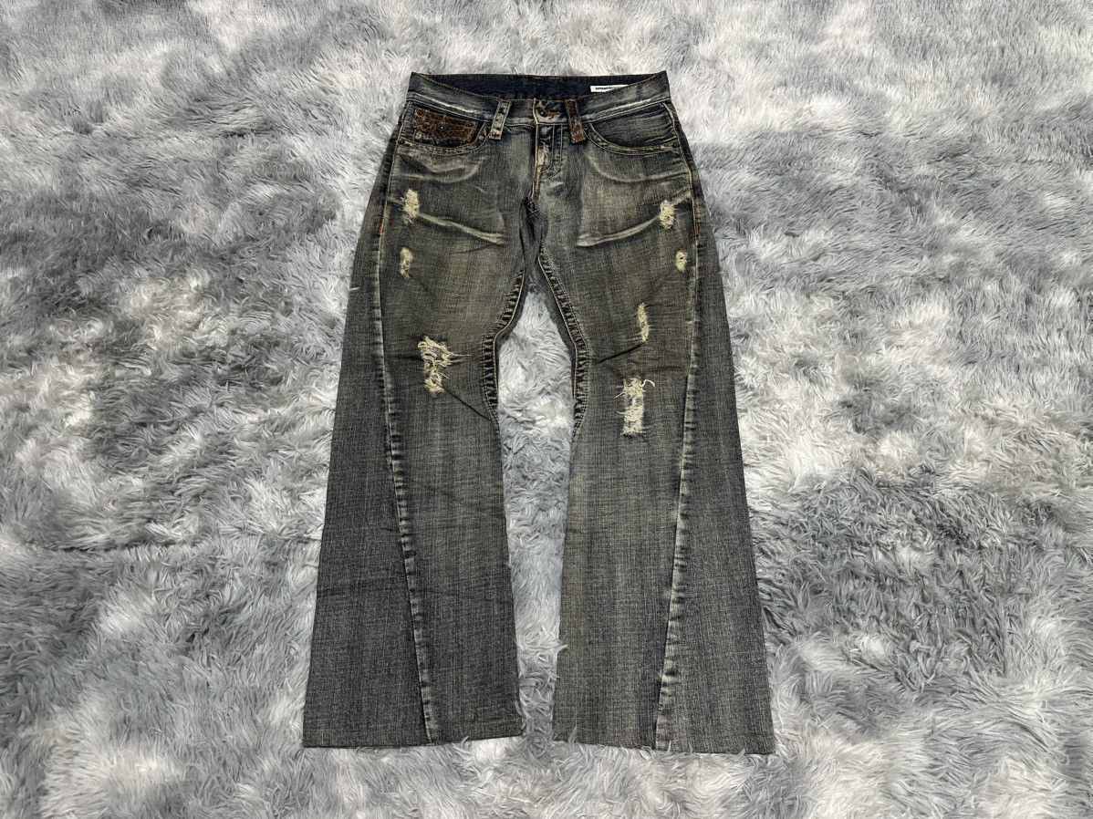 semanticdesign 🔥Sick Y2K Semantic Design Flared Denim Snakeskin Pocket Size US 30 / EU 46 - 1 Thumbnail