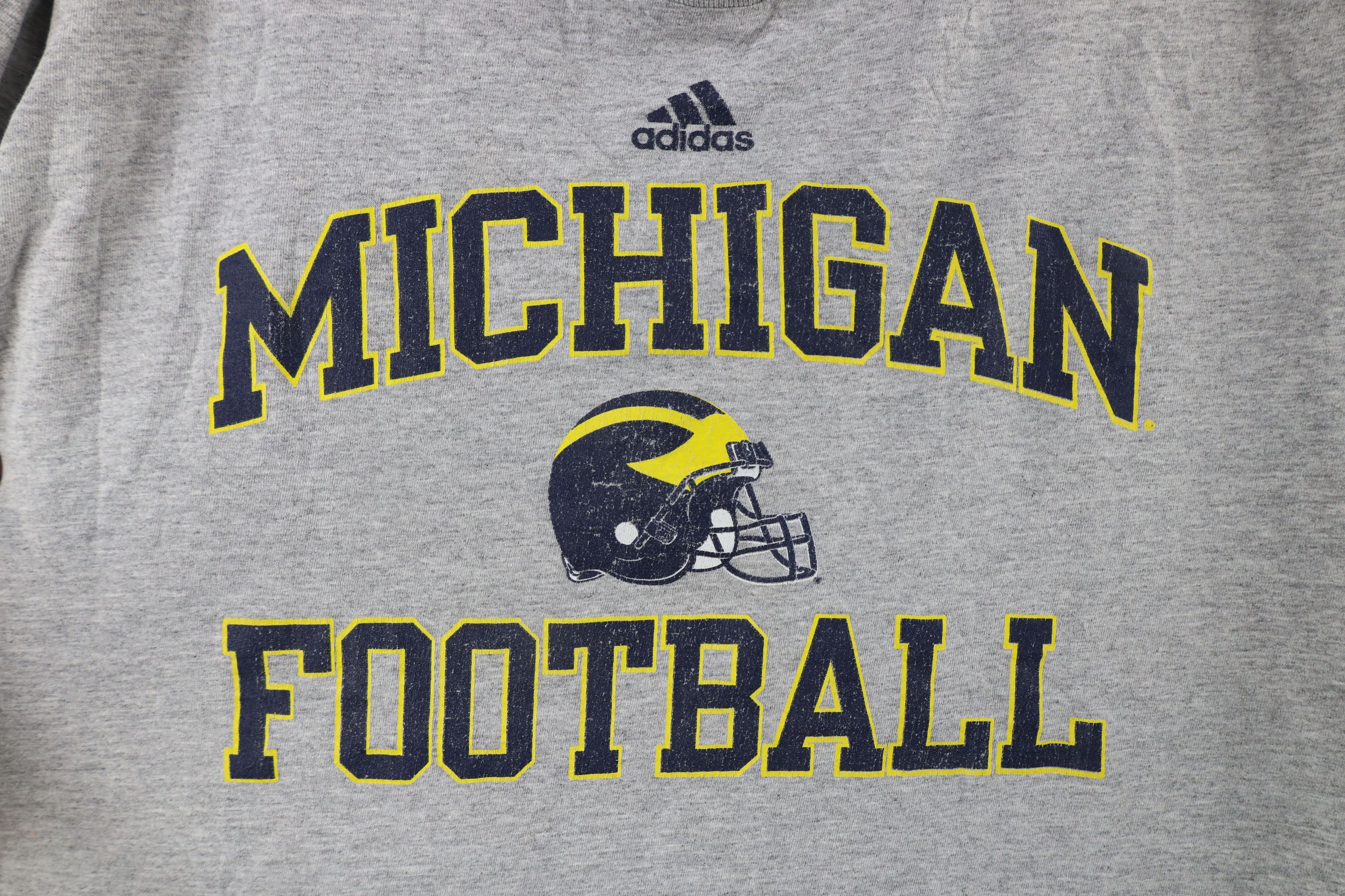 Adidas × Vintage Vintage Adidas University of Michigan Football T-Shirt Gray Size US XL / EU 56 / 4 - 4 Thumbnail