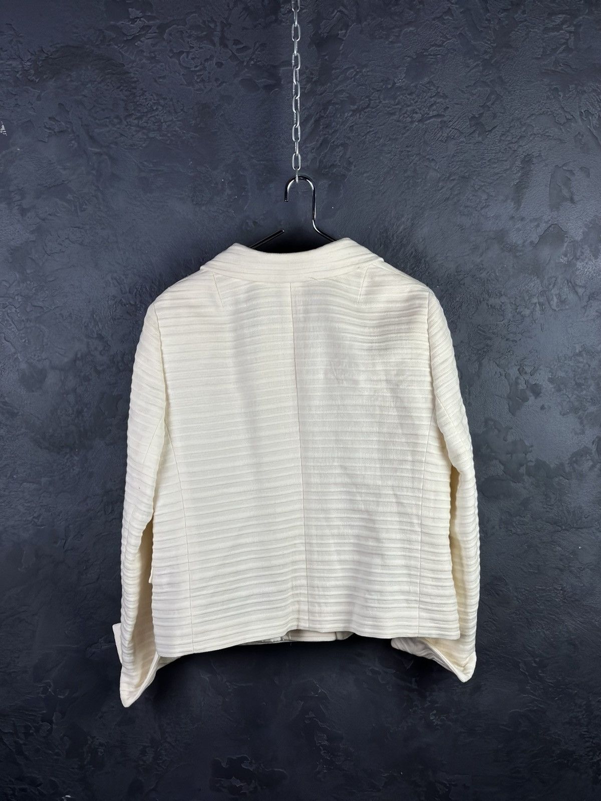 Akris Akris Punto Cream Wool Blazer Jacket - Size 16 Size XL / US 12-14 / IT 48-50 - 6 Thumbnail