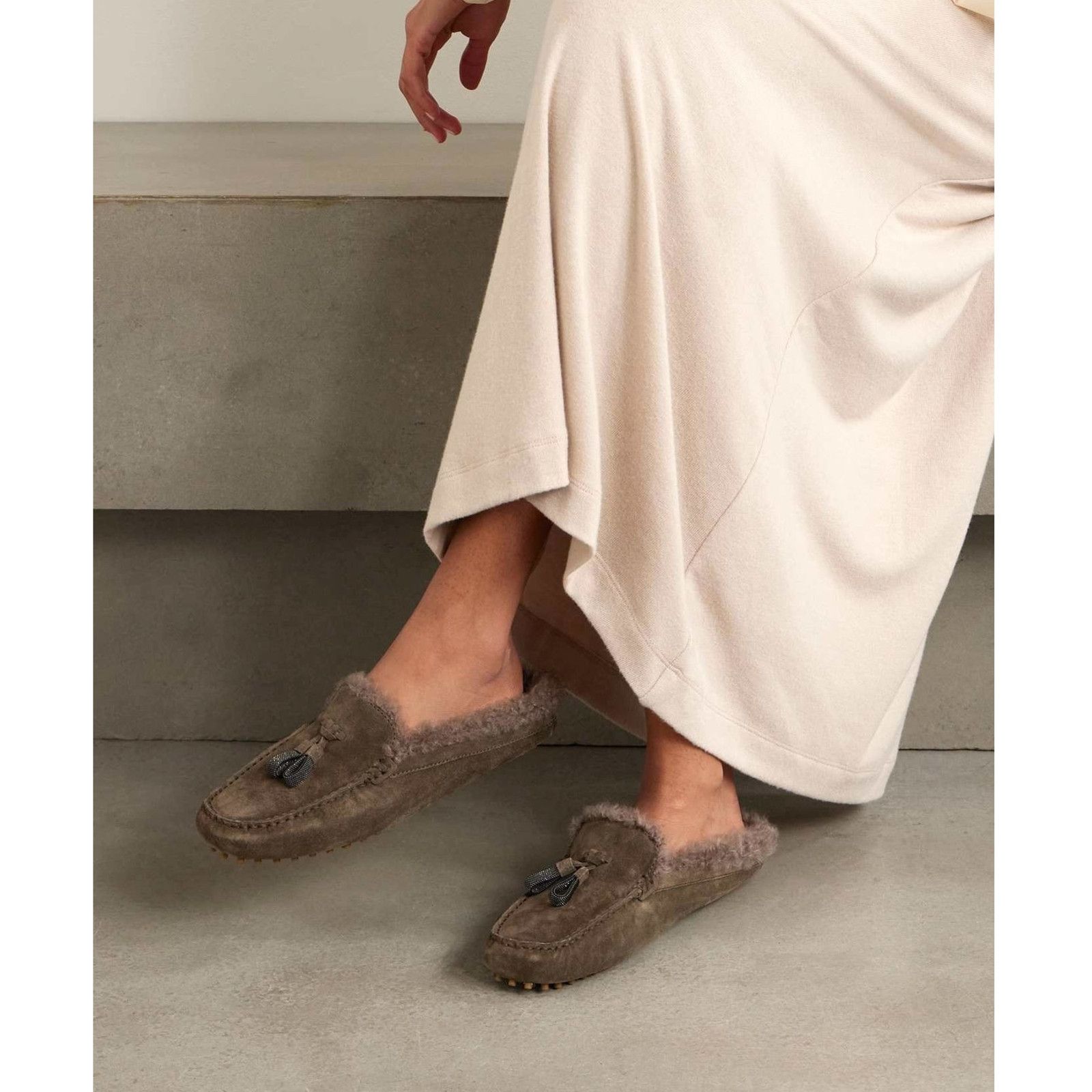 Brunello Cucinelli Brunello Cucinelli Monili Shearling Mule Brown 36.5 Size US 6.5 / IT 36.5 - 7 Thumbnail