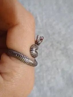 Jewelry Snake silver colour ring adjustable size Size ONE SIZE - 3 Thumbnail