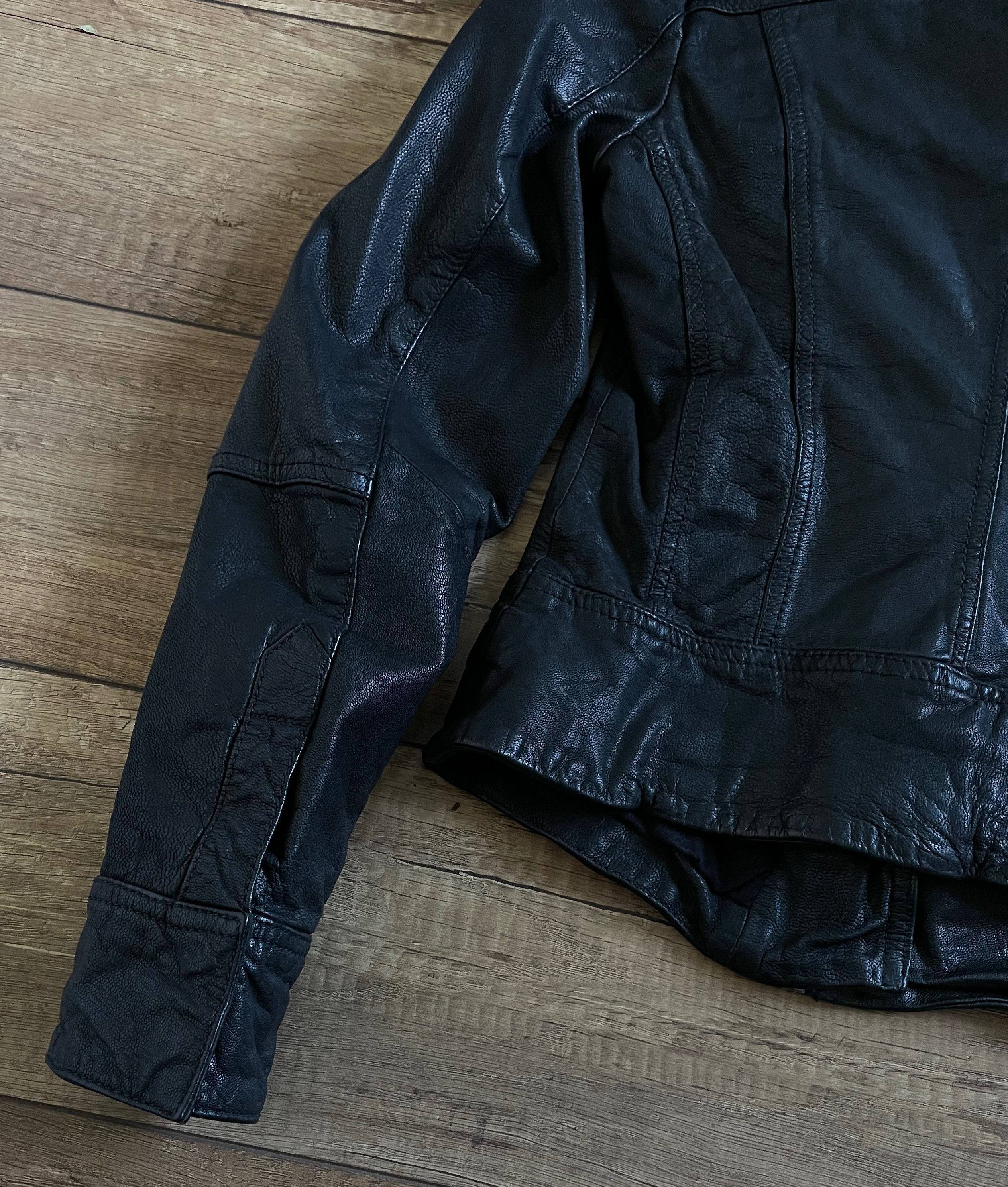 Allsaints AllSaints Black Belvedere Leather B 3 Bomber Style Jacket Size S / US 4 / IT 40 - 10 Thumbnail