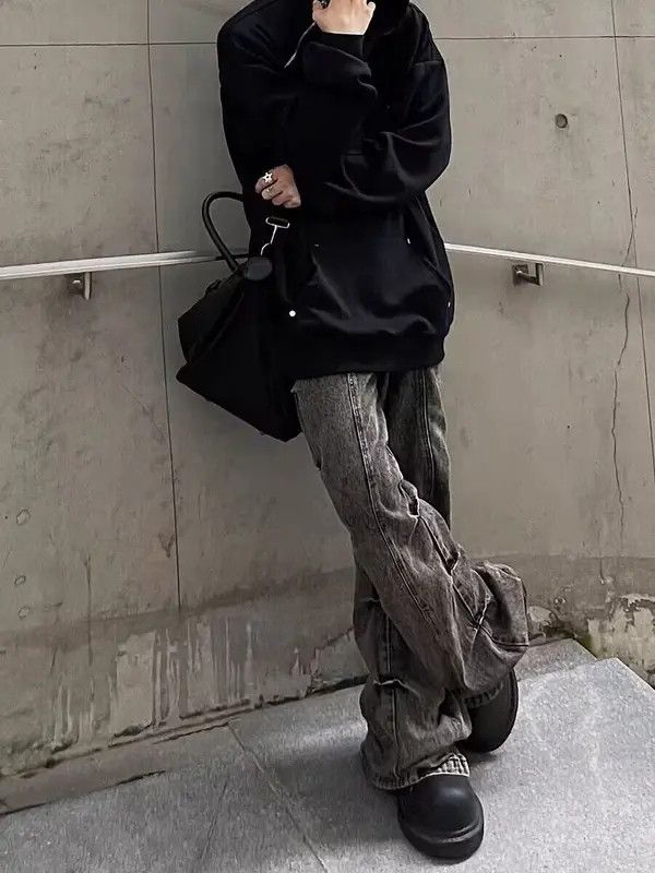 Japanese Brand × Jean Vintage side pleated micro-flare wide-leg jeans Size US 32 / EU 48 - 1 Thumbnail