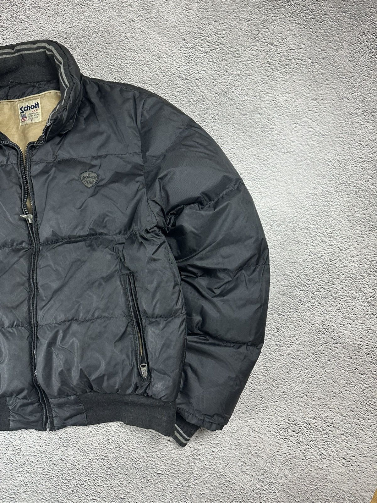 Schott × Vintage Rare Vintage Schott Down Puffer Jacket Y2K Old Money Size US XL / EU 56 / 4 - 4 Thumbnail