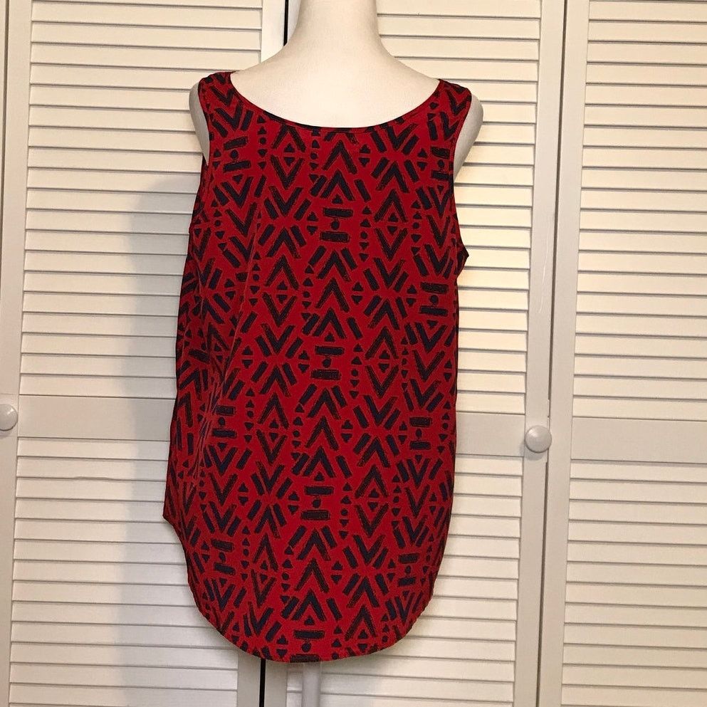 Faded Glory Faded Glory Red Blue Geometric Scoop Neck Tank Top L Size L / US 10 / IT 46 - 2 Thumbnail