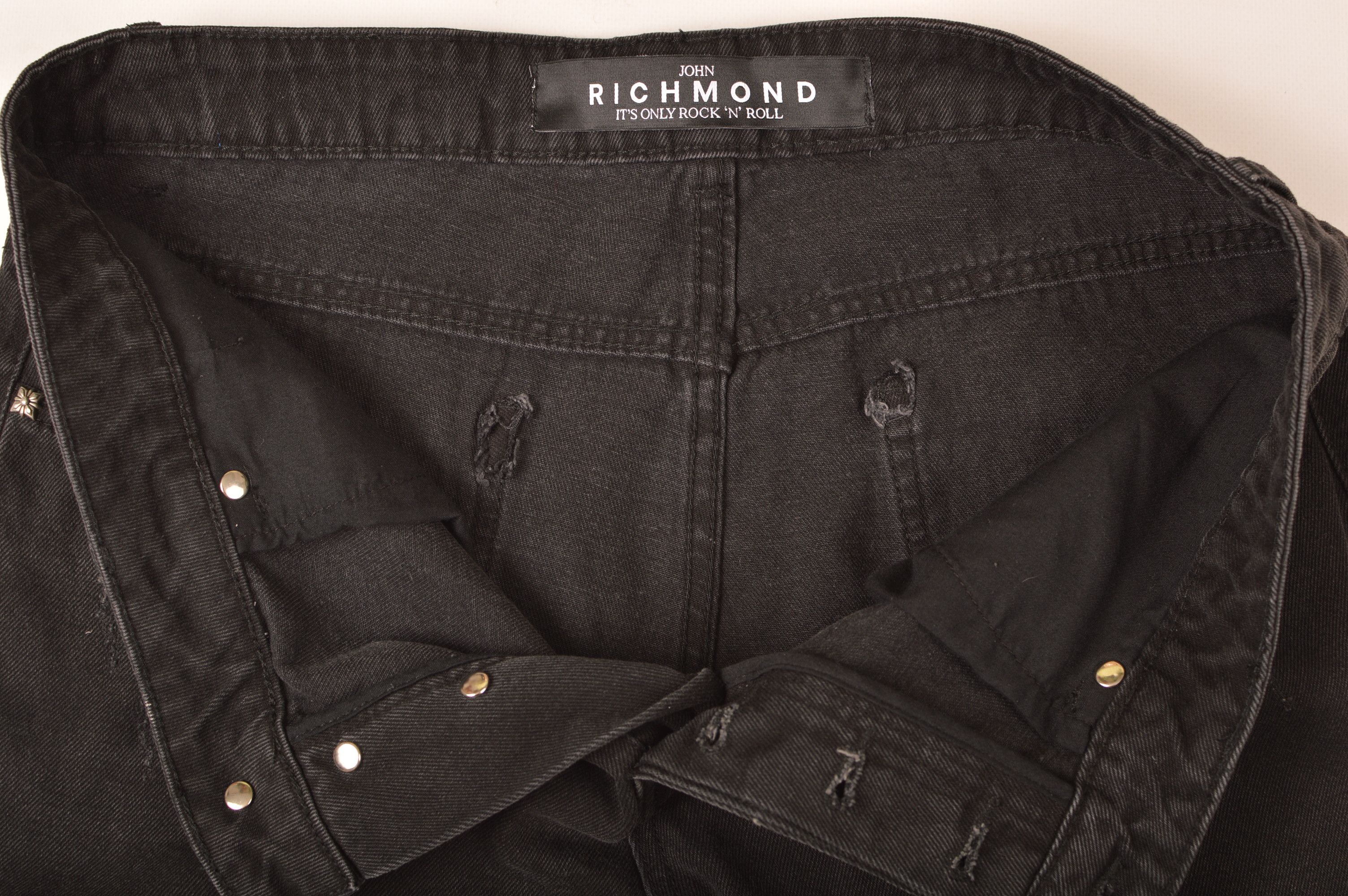 John Richmond × Richmond Denim John Richmond It's Only Rock'N'Roll Black Denim Jeans Size US 36 / EU 52 - 4 Thumbnail