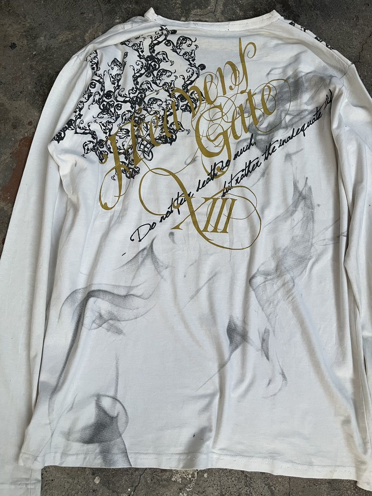 If Six Was Nine 2000s JAPANESE POEM SMOKE GOTHIC SEDITIONARIES PUNK STYLE Size US L / EU 52-54 / 3 - 4 Thumbnail