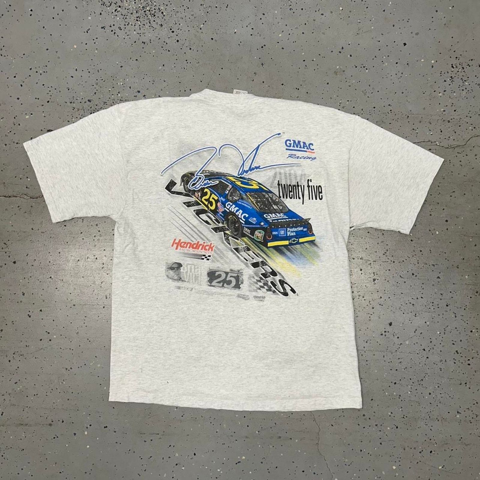 Fruit Of The Loom VTG Grey cotton NASCAR t-shirt Size US XL / EU 56 / 4 - 7 Thumbnail