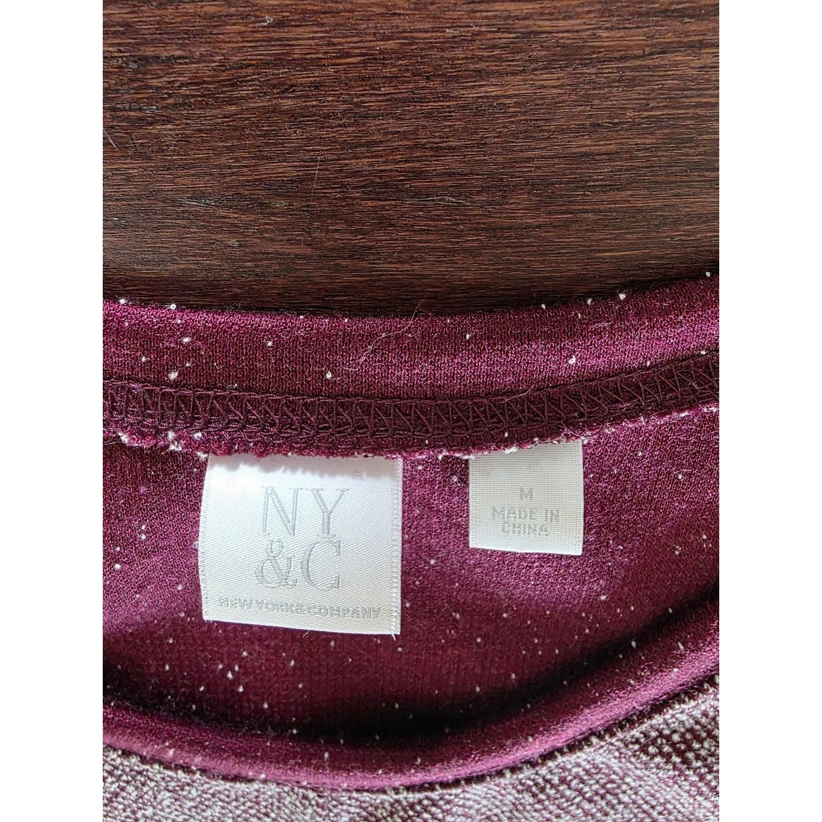 Other Women's Size Medium NY & C Maroon Sweater Dress Casual New Y Size M / US 6-8 / IT 42-44 - 2 Thumbnail