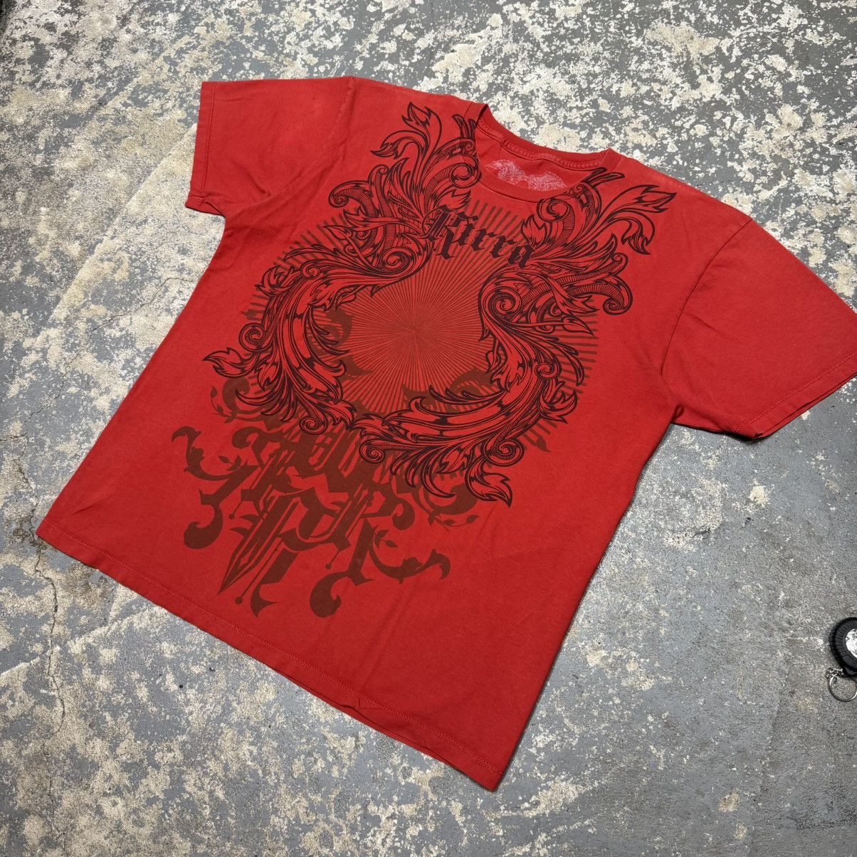 Affliction Vintage Kirra Red Y2K Grunt Grunge Tshirt Size US L / EU 52-54 / 3 - 2 Thumbnail