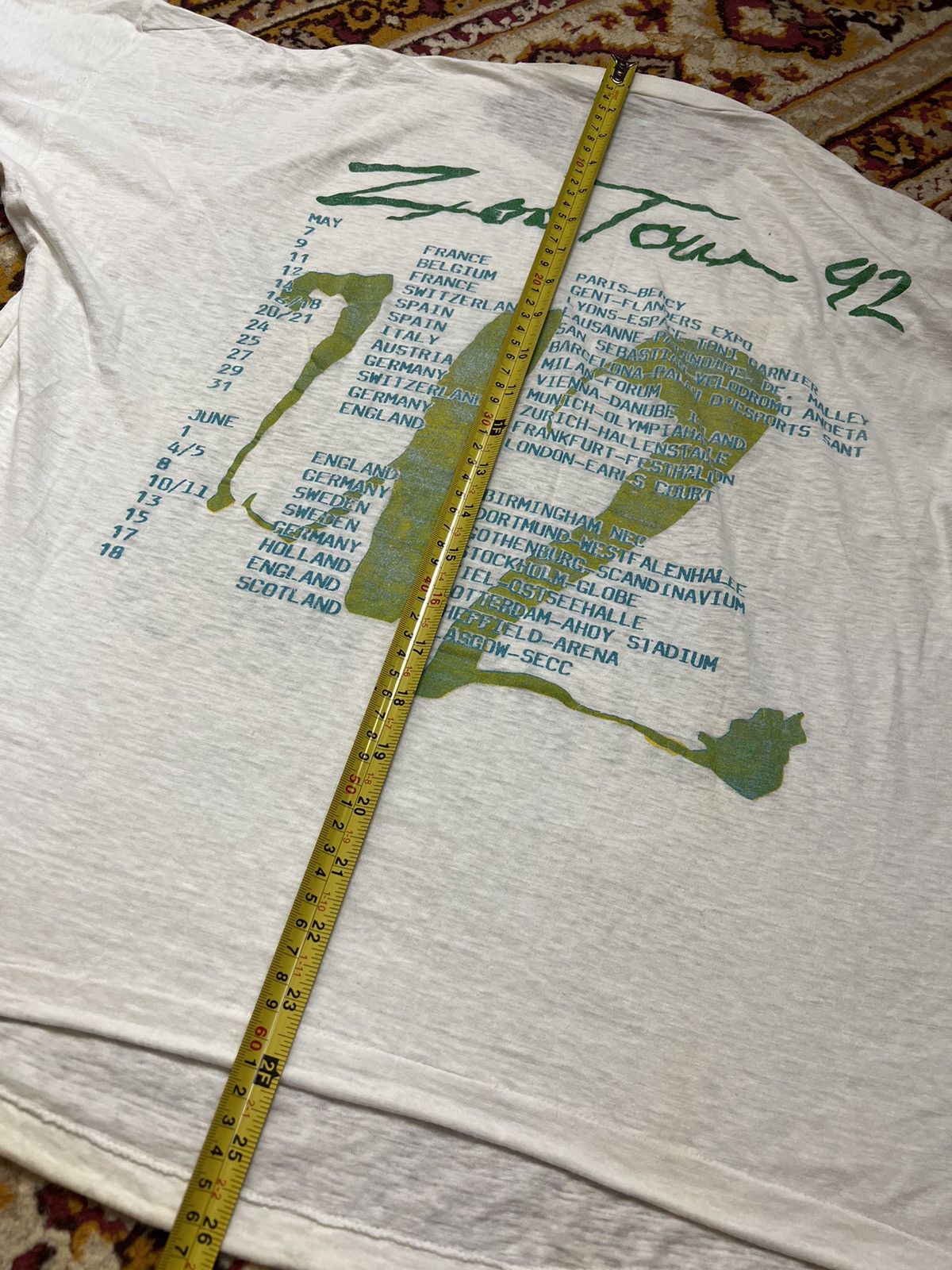Vintage 1992 U2 T-Shirt Zoo Tour Achtung Baby Tee Shirt