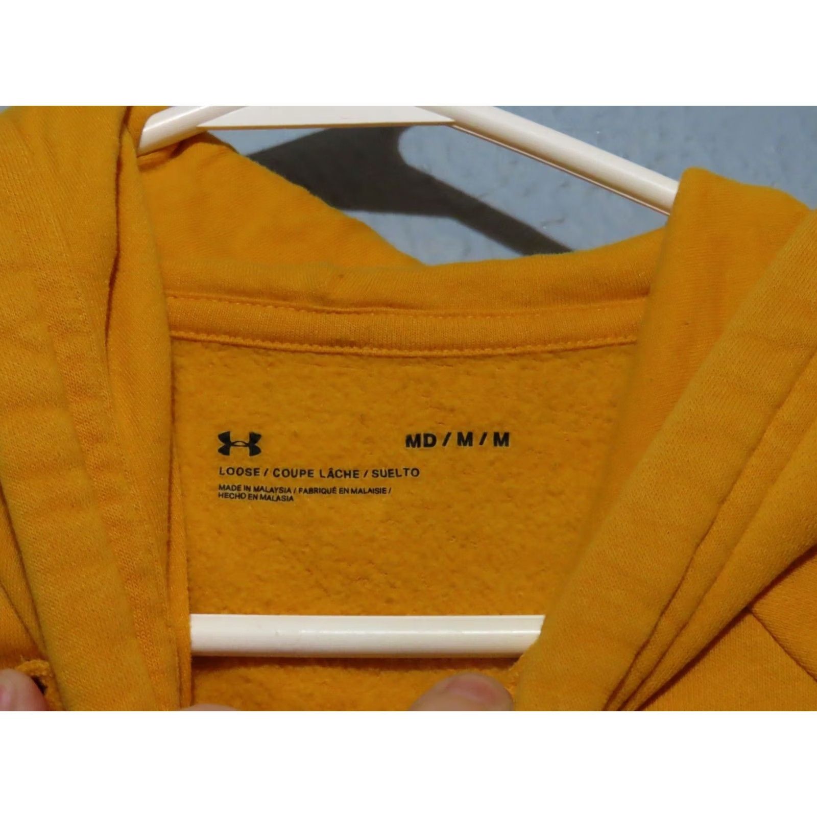 Under Armour Under Armour Sweatshirt Hoodie Mens M Yellow Kangaroo Pocket Fleece Mock Neck Pullover Logo Size US M / EU 48-50 / 2 - 5 Thumbnail