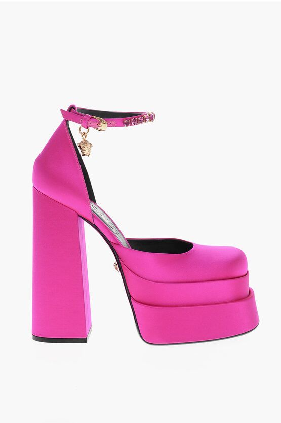 og1mm0524 Jewel Strap Satin Pumps in Pink