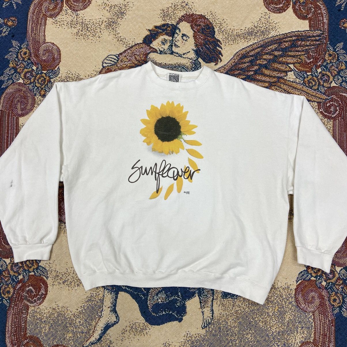 Vintage Vintage Sunflower Sweatshirt Size US XL / EU 56 / 4 - 1 Thumbnail