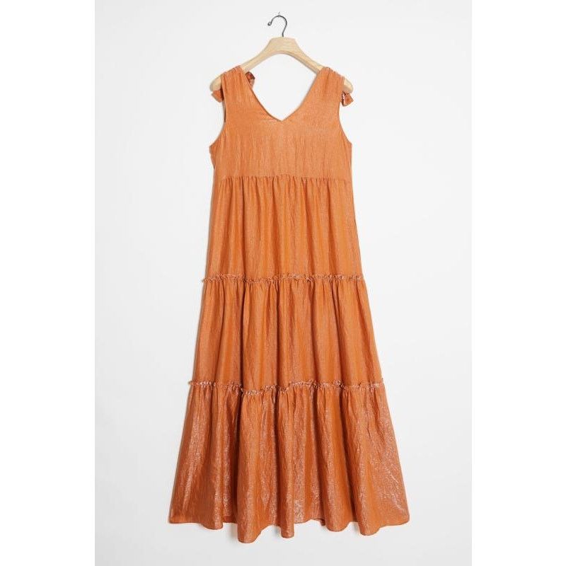 Anthropologie New Anthropologie Maeve Soraya Shimmer Tiered Maxi Dress Size S / US 4 / IT 40 - 2 Thumbnail