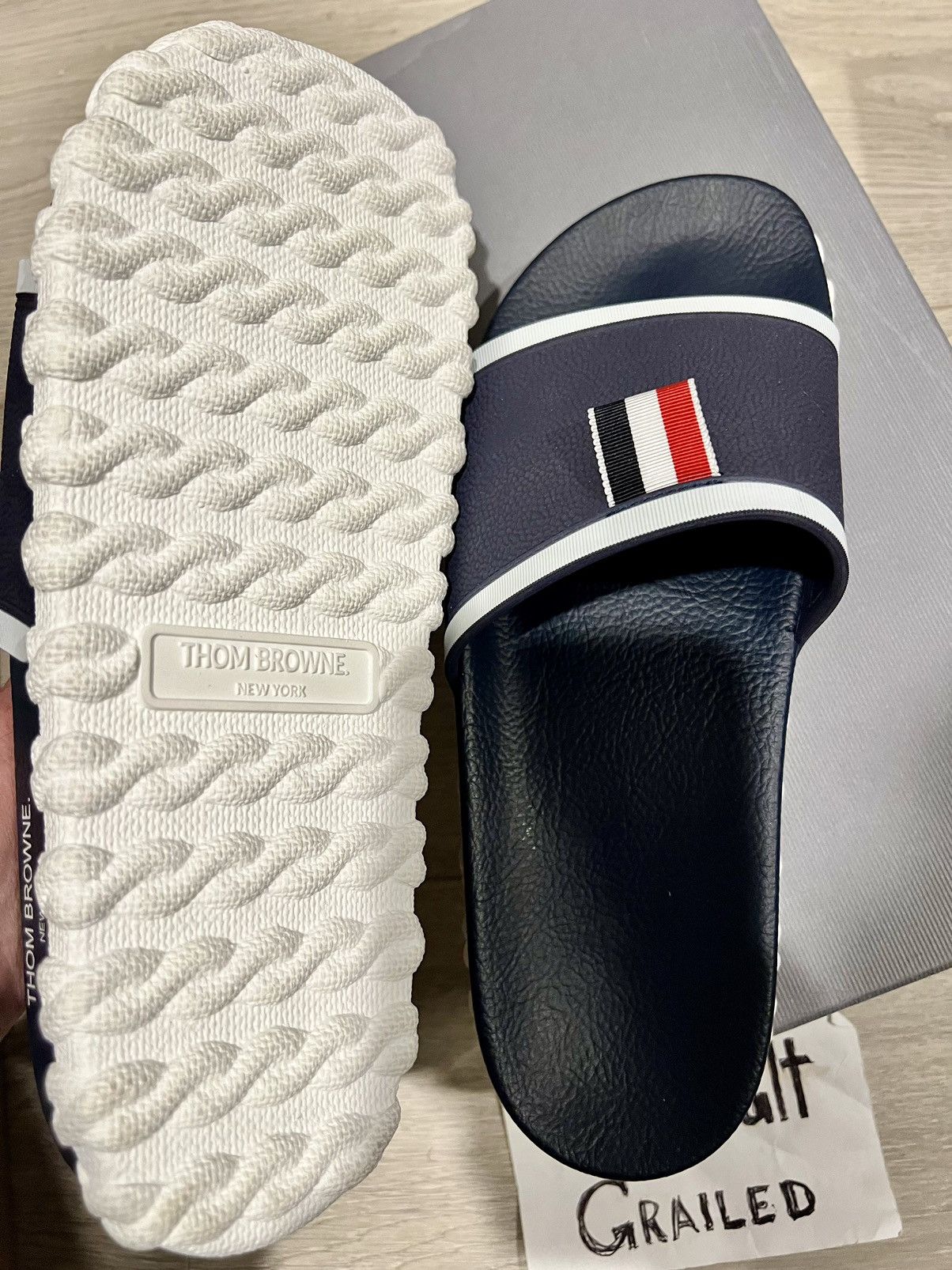 Thom Browne Thom Browne CABLE KNIT SOLE POOL SLIDE Size US 8 / EU 41 - 5 Thumbnail