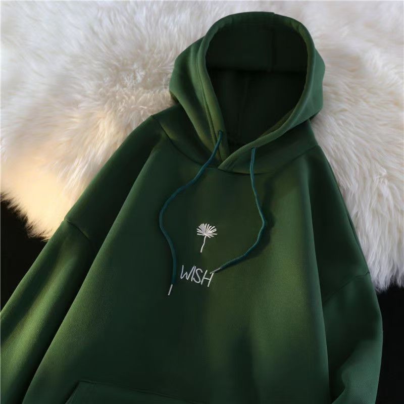 Japanese Brand × Vintage Green vintage dandelion pattern cotton hoodie Size US M / EU 48-50 / 2 - 3 Thumbnail