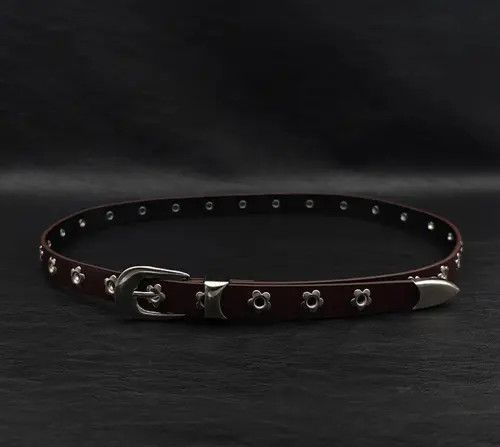 Vision Streetwear Leather Belt with Floral Studs Size ONE SIZE - 1 Thumbnail