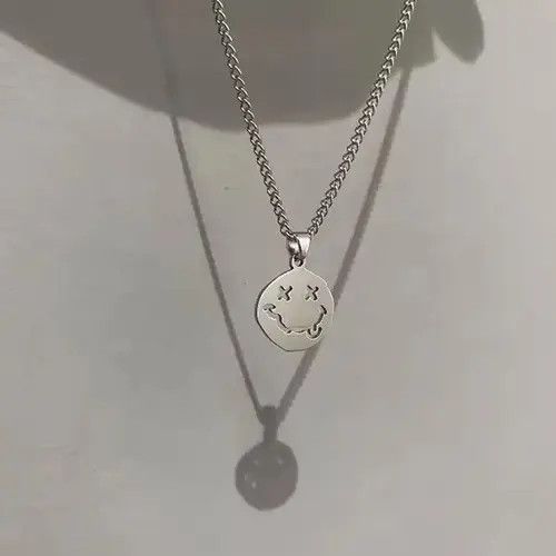 Japanese Brand Smiley Face Pendant Men / Women Necklace Grunge Chain Size ONE SIZE - 3 Thumbnail