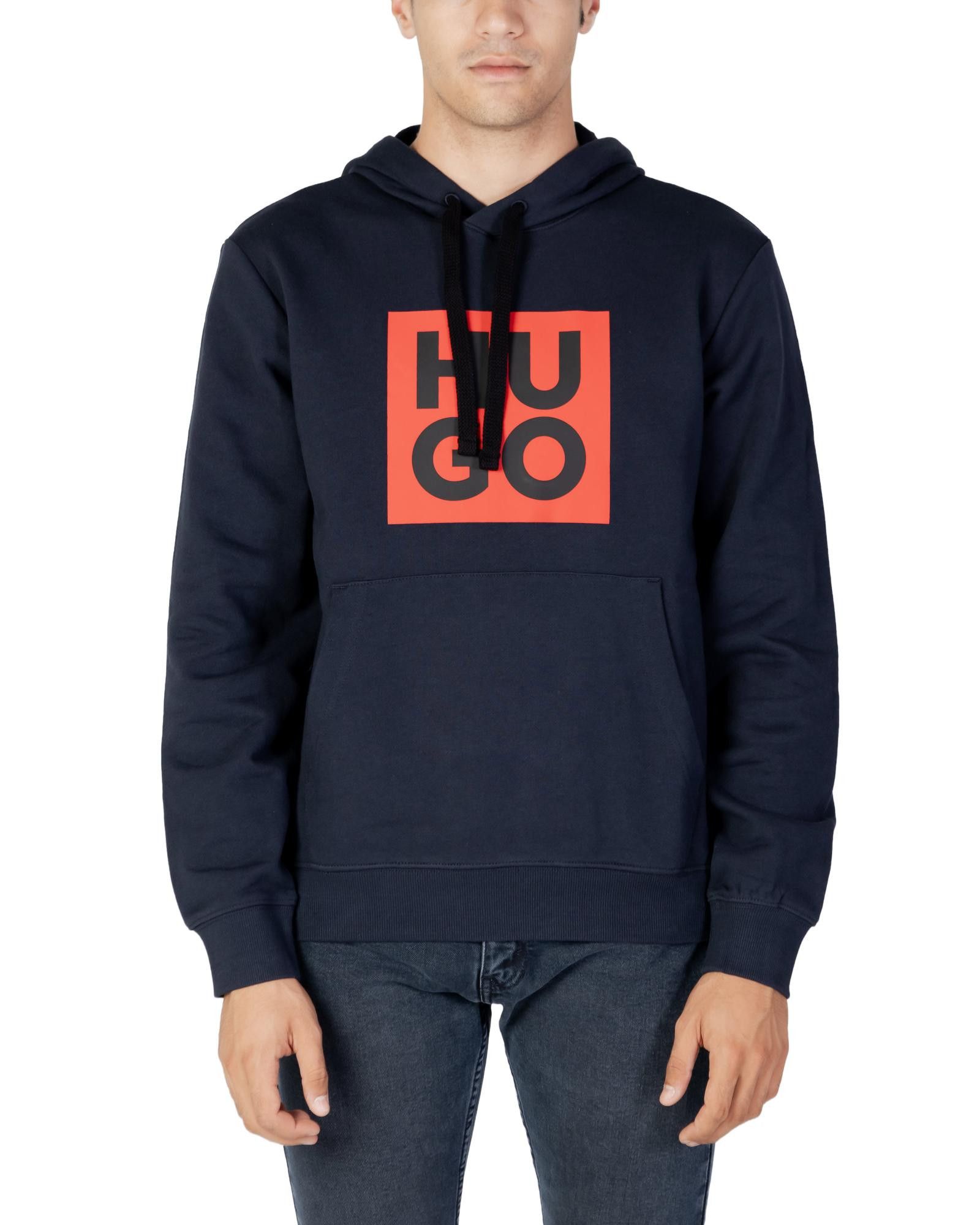 image of Hugo Printed Hooded Sweatshirt in Blue, Men's (Size XL)