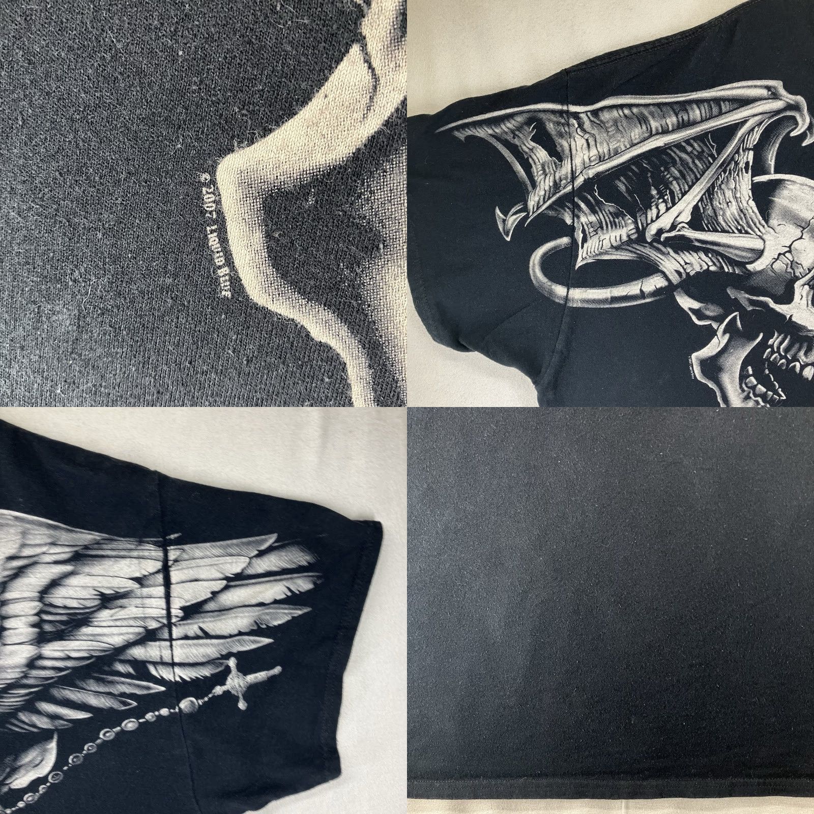 Liquid Blue VINTAGE Liquid Blue T-Shirt Mens 2XL Black White Skull Wings Heaven or Hell Hip Metal Grunge Biker 2000s Shirt Crew Neck Short Sleeve Size US XXL / EU 58 / 5 - 8 Thumbnail