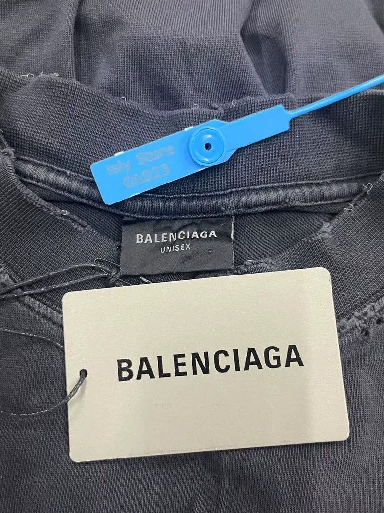 Balenciaga Balenciaga Tape Letter Logo Printed Jersey Crew Neck Loose Size US S / EU 44-46 / 1 - 4 Thumbnail