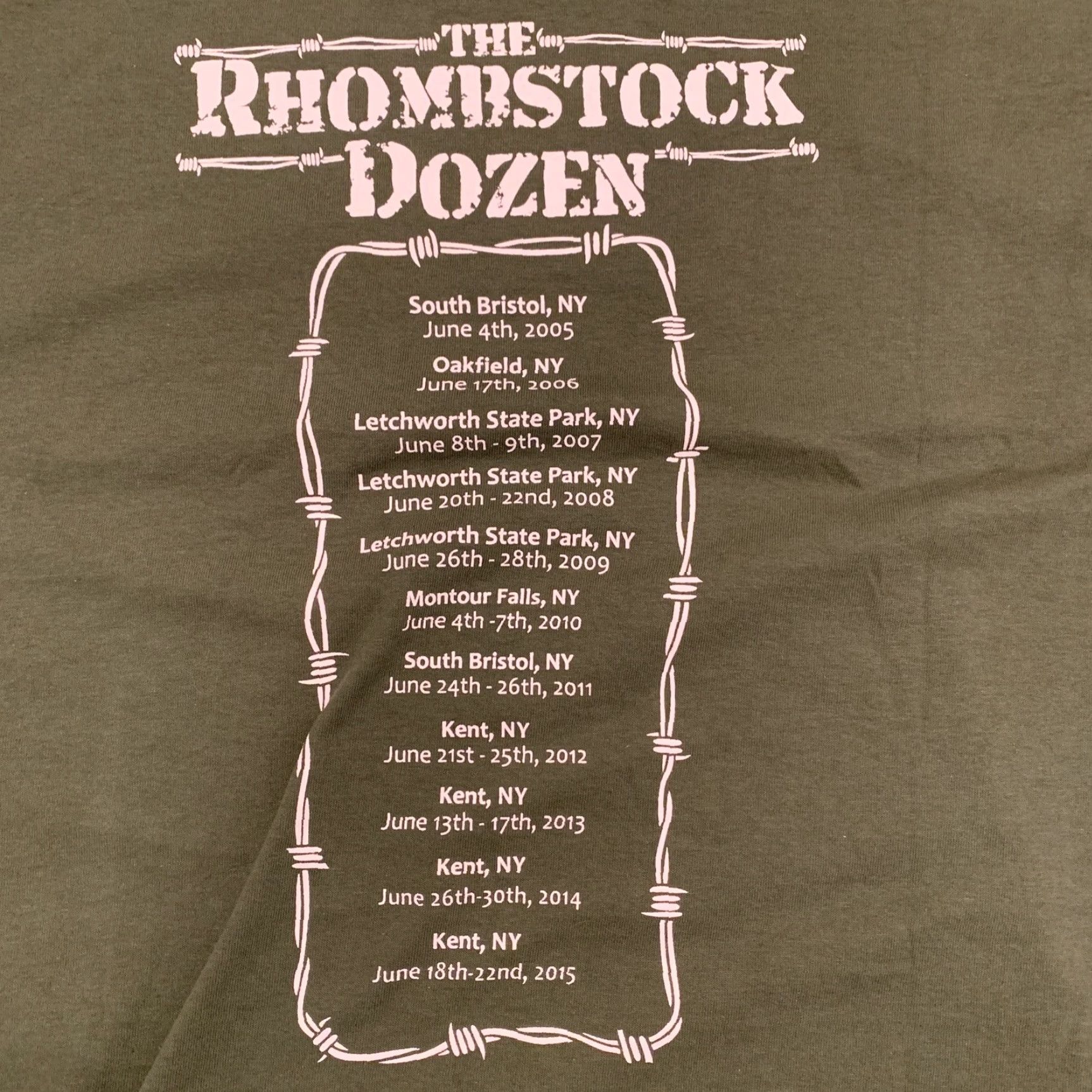 Vintage RARE The Rhombstock Dozen T-Shirt Kent New York Green XL Mens Size US XL / EU 56 / 4 - 6 Thumbnail