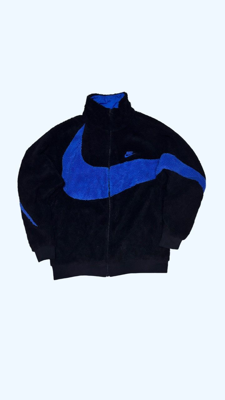 Nike nike big swoosh full zip jacket black game royal Size US XL / EU 56 / 4 - 1 Thumbnail