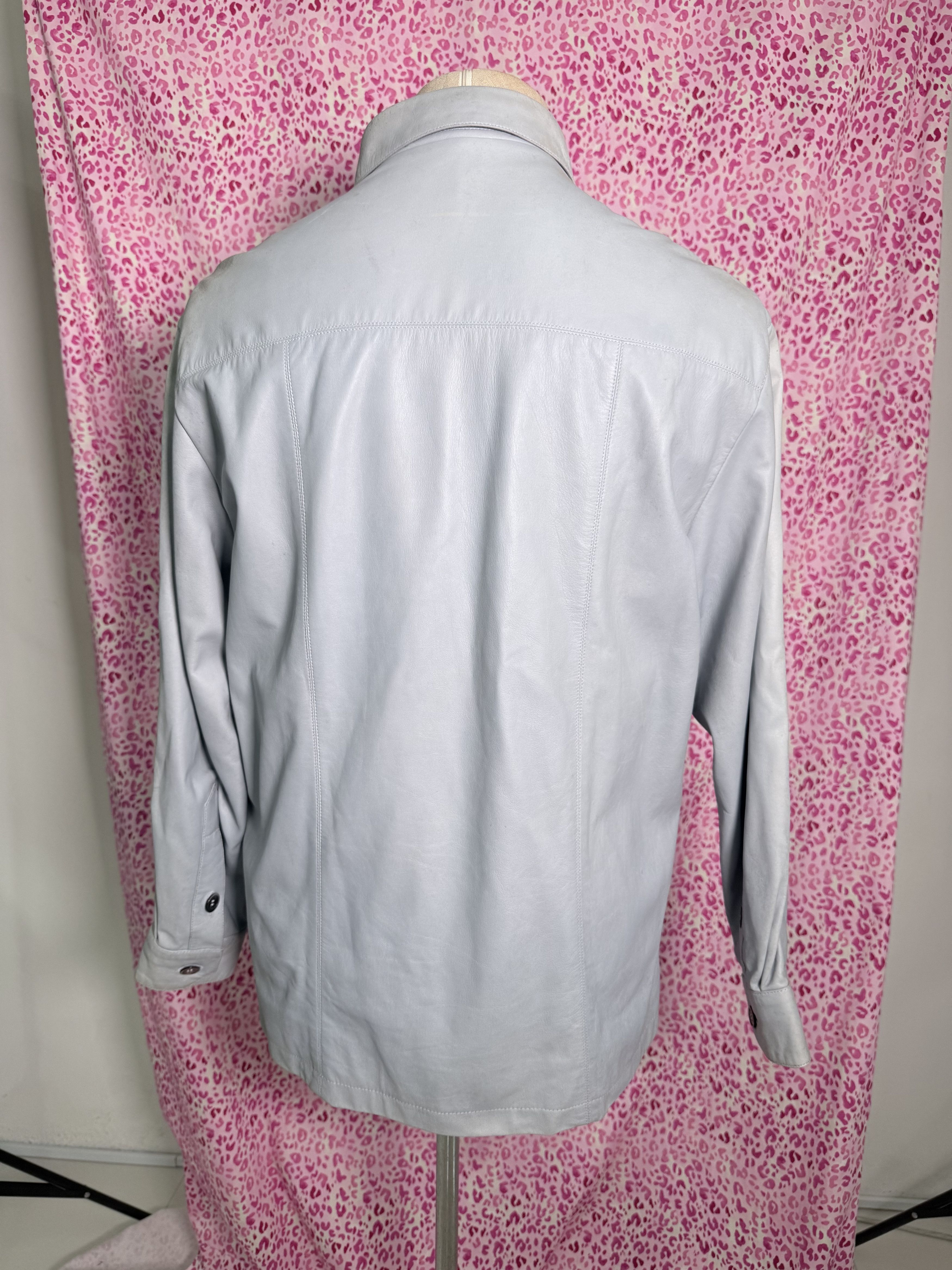 Zilli Baby Blue Leather Jacket Size US M / EU 48-50 / 2 - 4 Thumbnail