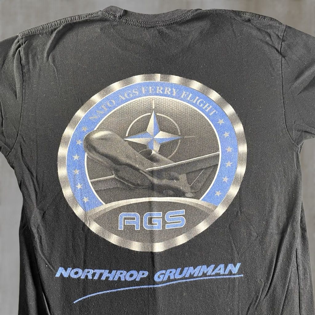 Vintage Northrop Grumman Men's Small NATO AGS Ferry Flight Plane Tee OTAN Shirt Black Size US S / EU 44-46 / 1 - 1 Thumbnail