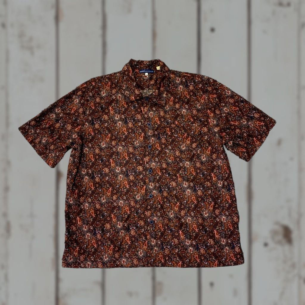 Levi's Levi's Shirt Mens M Brown Beige Paisley Button Up Collared Camper Pocket Short Sleeve Button Viscose Regular All Seasons Casual Formal Size US M / EU 48-50 / 2 - 1 Thumbnail