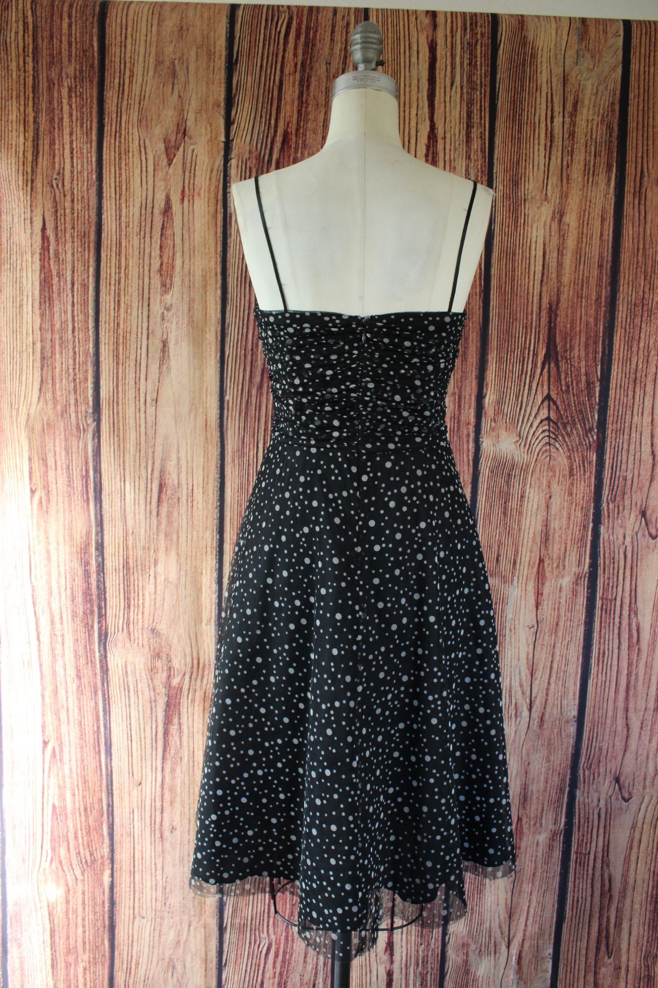 Other Jessica Howard Dress, Black with Gray Polkadots, Size 8, Fit Size M / US 6-8 / IT 42-44 - 11 Thumbnail