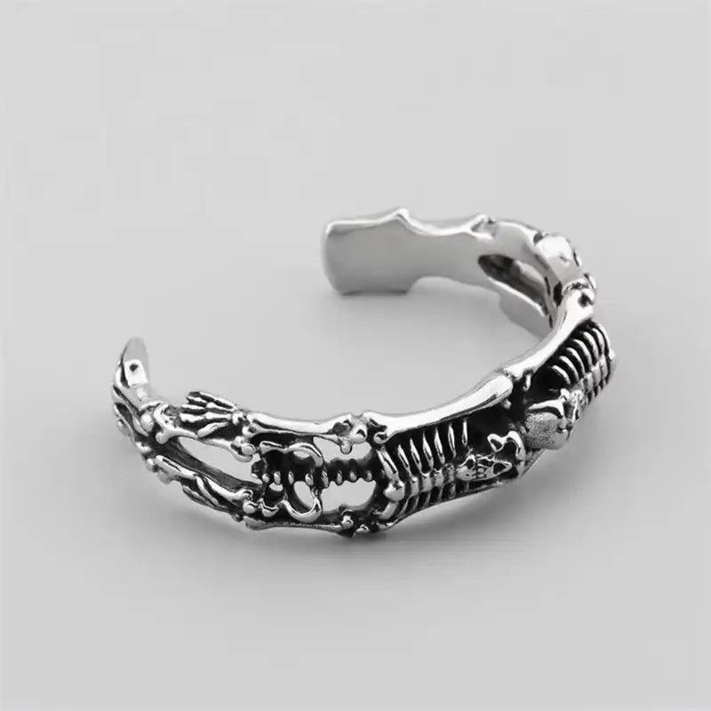 Jewelry × Vintage Gothic Skull Open Bracelet Size ONE SIZE - 2 Thumbnail
