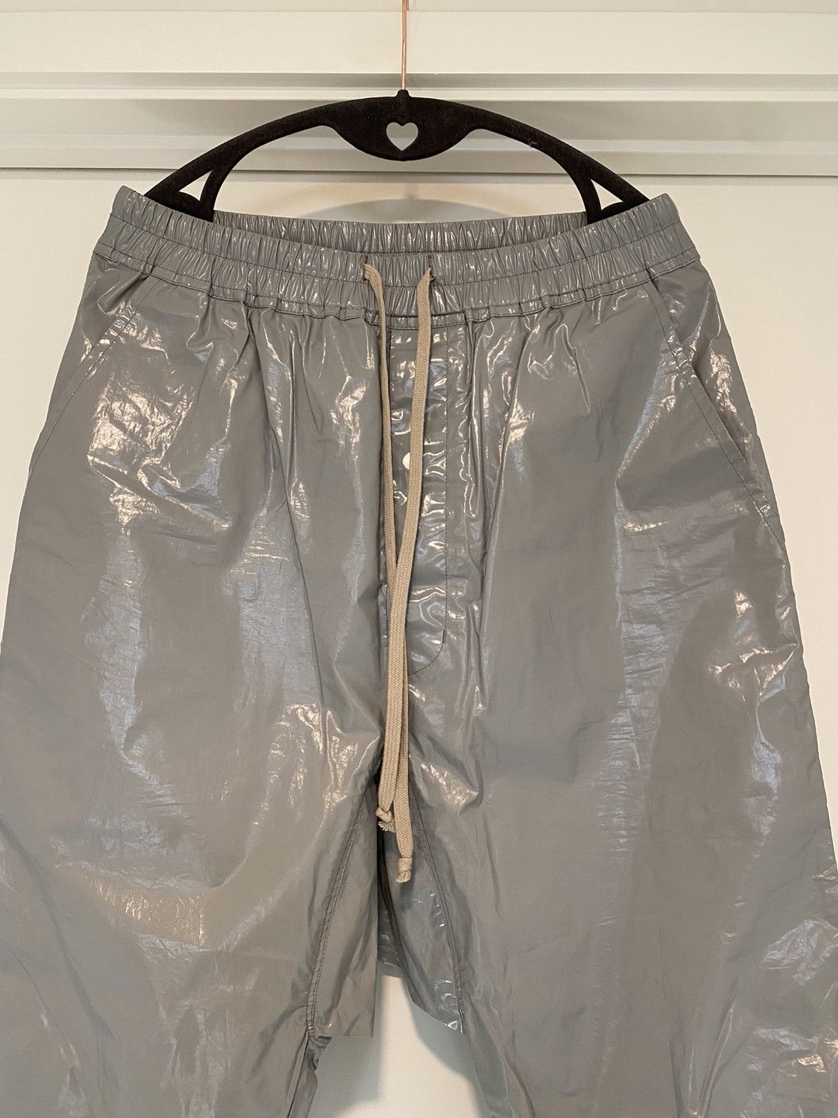 Rick Owens Drkshdw Rick Owens Drop Crotch Grey Vinyl Pants Size US 30 / EU 46 - 3 Thumbnail
