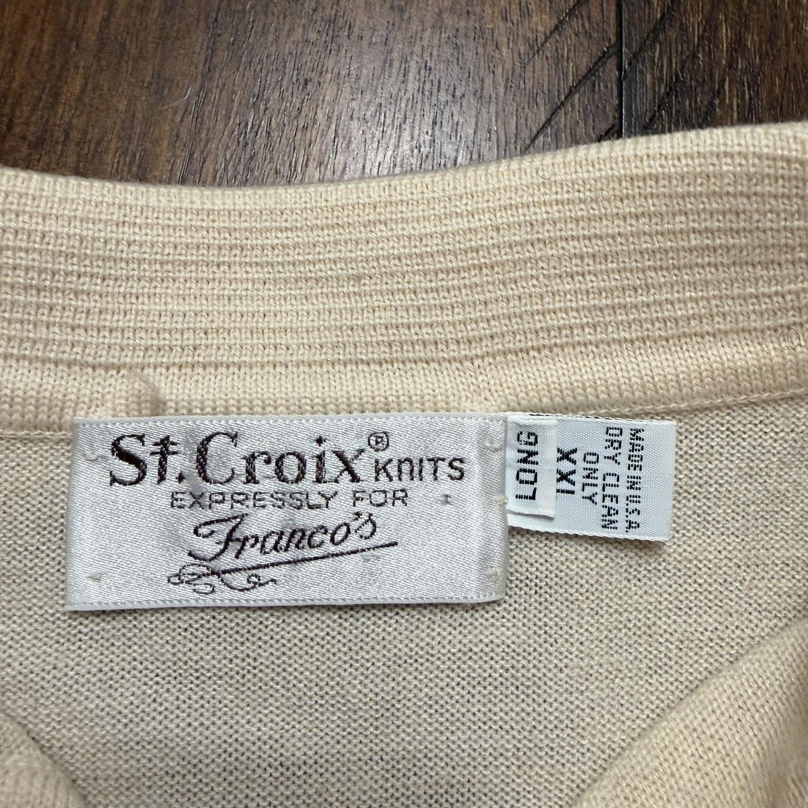 St. Croix St. Croix Knits Sweater Mens 2XLT Beige Collared Knit Pullov Size US XXL / EU 58 / 5 - 7 Thumbnail